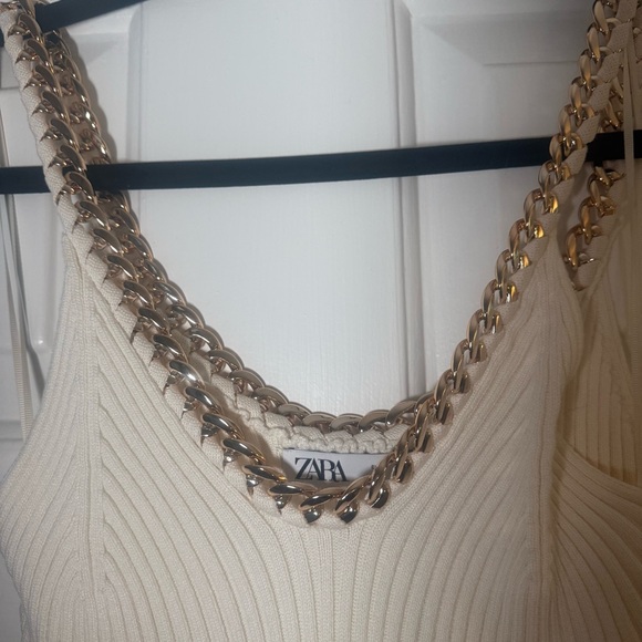 Zara Elegant Cream Chain Strap Top - Picture 10 of 12